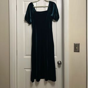 Loft Emerald Velvet Dress